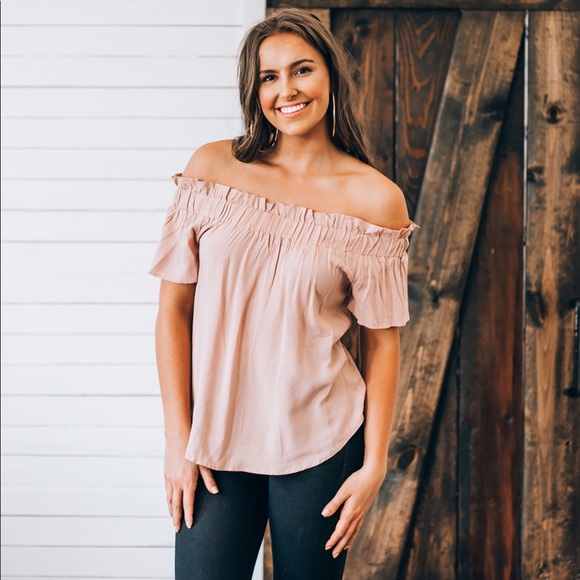 Off Shoulder Ruffle Hem Top - Picture 6 of 6